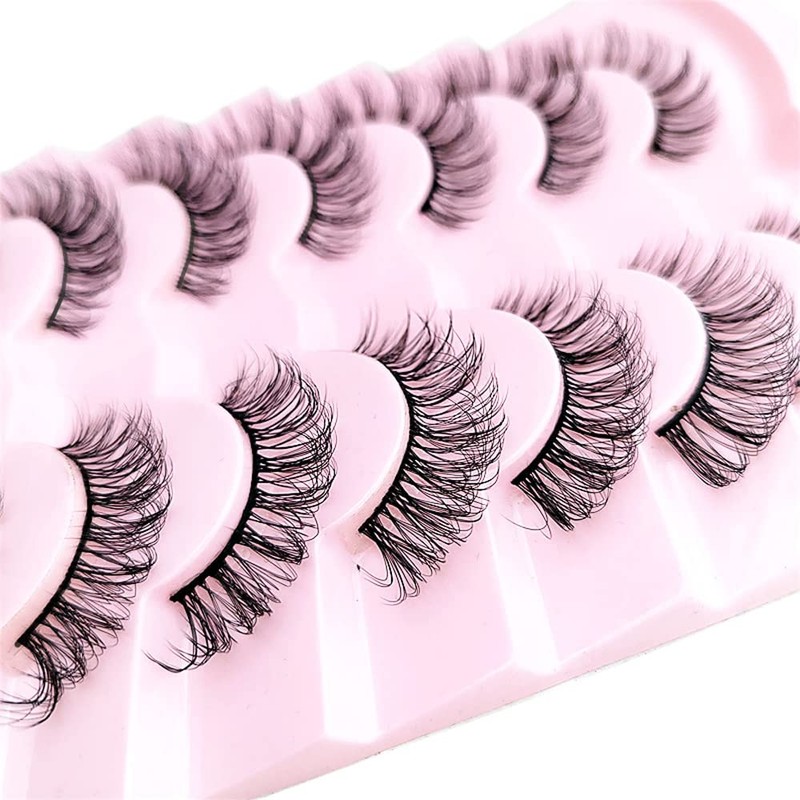 Lashes False Eyelashes Natural Wispy Cat Eye Lashes Fluffy Pack