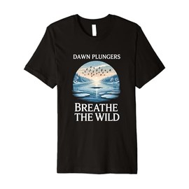 Cold Plunge Natural Lake Wild Ice Water Therapy Swimmers Premium T-Shirt