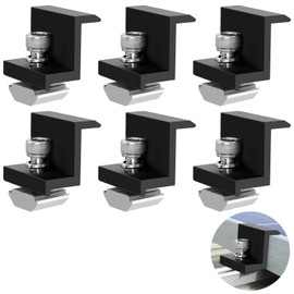 KIKIGOAL Central Clamp 30 mm Black, 6 Pieces Solar Panel Mounting End Clamp Kit, Solar End Clamp Adjustable Solar Panel for PV Solar Panel Mounting on the Roof, Z-Bracket Solar Panel Mounting Bracket