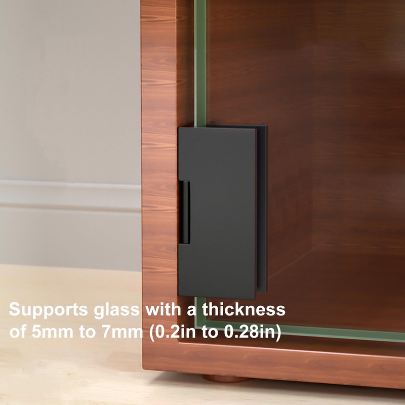 AWEN 4Pcs Glass Doors Hinge Cupboard Showcase Wine Cabinet Clamp