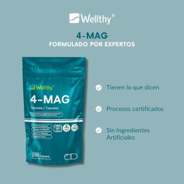 💊⚡ Wellthy 4 MAG | Complejo de 4 Tipos de Magnesio | 200 Cápsulas | Energía, Sueño & Salud Muscular 🧠💪🌙