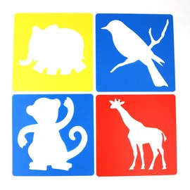 Namvo 12 Pieces Shapes Stencils Template Set for Kids Children Drawing Craft, Washable Painting Template with Animals for Painting Learning