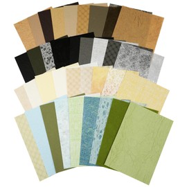 Moriquill 36PCS Vintage Textured Paper Set – Retro Scrapbook Paper Kit with Envelope for Junk Journaling Collage Journal Supplies DIY Crafts Decorative Sheets 8.3 x 5.8 in