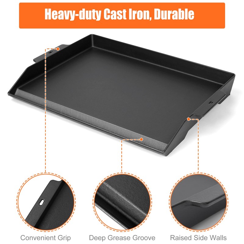 SearCook 23" x 16" Cast Iron Griddle for Gas Grill