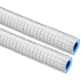 PATIKIL 5.6Ft Pipe Insulation Foam Tubing, 2Pcs 32mm(1-1/4") ID 50mm(2") OD Heat Preservation XPE Foam Tube Wrap with Aluminum Foil for AC Unit Air Conditioning Water Pipe, Silver Blue