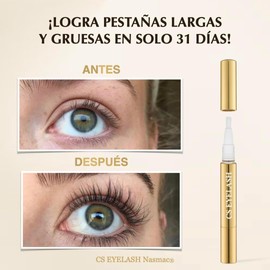 CS EYELASH - Suero Intensivo para Crecimiento de Pestañas y Cejas Natural 6 ml - Efectivo con Resultados en 31 Días, Nutre, Fortalece, Estimula el Crecimiento, Fácil aplicación, No irrita, No mancha tus ojos
