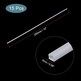sourcing map 15pcs Plastic Model Tube ABS Square Tube 2x2x250mm White Easy Processing for Architectural Model Making DIY
