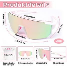 Sports Glasses Quick Glasses Rave Polarised Sunglasses Men Cycling Glasses Women UV400 Protective Glasses for Outdoor Activities such as Cycling Ski Fishing Running (Pink)