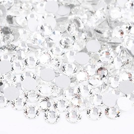 2880pcs SS10 2.8mm Crystals White Nail Flatback Rhinestones bulk Nail Art K9 Glass Round Gems Beads Stones Diamonds Nail Charms Jewels for Nails Design Accessories Crafts Eye Face Makeup Clothes Shoes