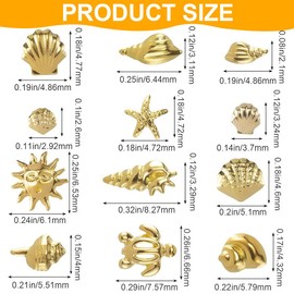 Tomedeks 2 Set Nail charms, Gold nail charms, Nail gems for nail art, Nail decorations for nail art, 3D Ocean Nail Studs Star Starfish