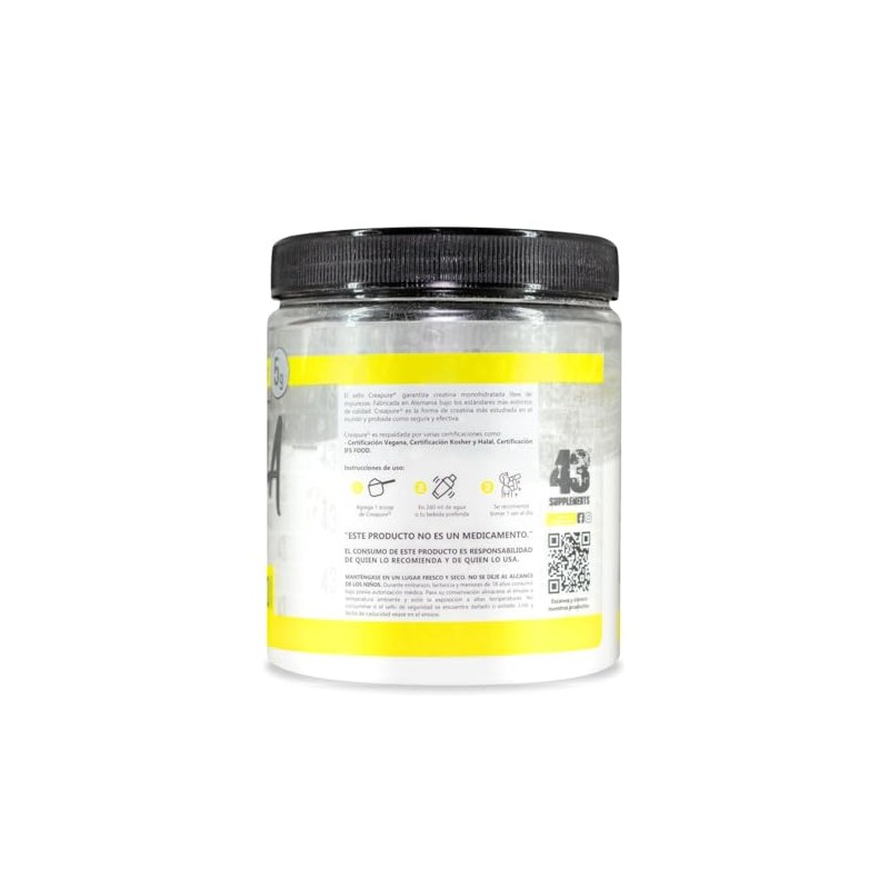 Creatina Monohidratada 300 g 60 serv Creapure 43 Supplements