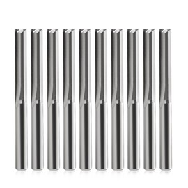 End Mill, CNC Milling Cutter for Router, 2 Flutes Straight Cutter, 4 mm Shank, 4 mm Cutting Diameter, 22 mm Cutting Length, CNC Cutter for Density Plate, Solid Wood, Plywood