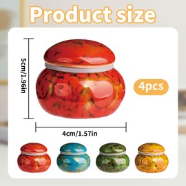 DYUEE Small Urn for Human Ashes Or Pet 4 PCS, 1.7'' Mini keepsake urn n for Family & Loved Ones Burial Ash Storage(Blue,Green,Red, Yellow)
