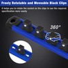 WORKPRO Magnetic Socket Organizer Set, 6-Piece Aluminum Alloy Socket Rail,