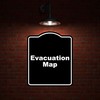 Evacuation Map BLACK Minimalist Aluminum Composite Sign 20 x 24