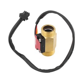 G1/2 Inch Electric Magnetic Flow Switch 2 Inch Flow Meter Turbine Water Flow Meter Magnetic Brass Inline Hall Flow Sensor Switch Male Thread 1 to 25 L/min, gold