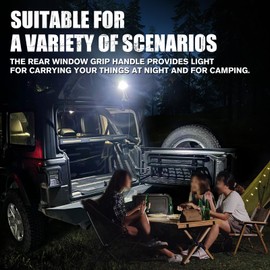 Utiiy Rear Window Grip Handle Grabs Fit for 2018-2025 Jeep Wrangler JL 4XE Trunk Lamp Tailgate Light LED Cargo Lamp Tailgate Hatch Light for Jeep Wrangler Accessories(with LED, Not Soft Top)