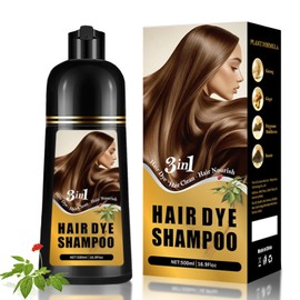 Hair Dye Shampoo 3 in 1, Herbal Hair Color Shampoo for Gray Coverage, Long-Lasting Natural & Vibrant Shades for Women & Men, Easy At-Home Application 16.9 Fl Oz (Dark Red Wine)