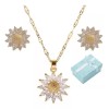 TENDER LIHOME Juego Collar Y Aretes De Girasol Diamantado Cadena