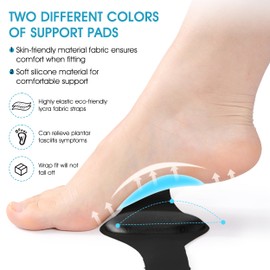 SIGERPAMA Arch Supportfor Plantar Fasciitis Relief, Arch Support and Soft Silicone Cushioning for Plantar Fasciitis Relief, Ideal for Plantar fasciitis patients (Black)