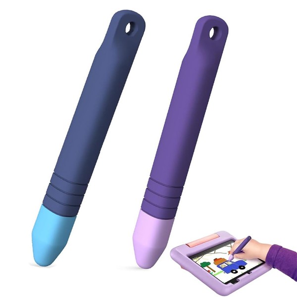 Kinderfreundliche Stylus-Stifte für Touchscreens, 2 Stück Tablet-Eingabestift, violett-blauer Eingabestift, universeller
