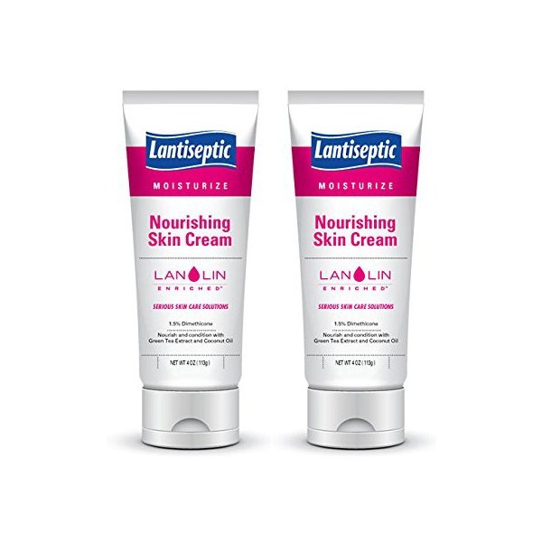 Lantiseptic Moisturizing Skin Cream with Aloe Vera and Lanolin 4 oz Tube - Pack of 2