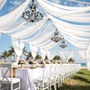 TOPICK Weiß Voile Gardine Transparenter Vorhang für Hochzeit Wandbehang Bogenstoff