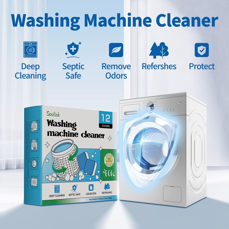 Soulink Washing Machine Cleaner with Odor Blasters, 12 Count -