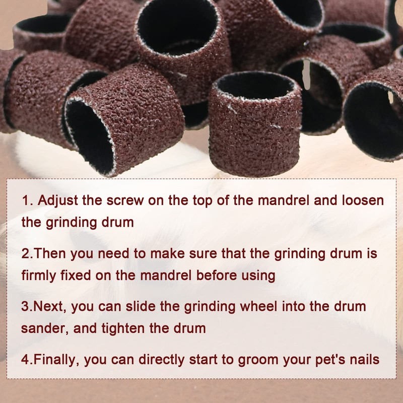 26 Pack Nail Grinder for Dogs Replacement Kit Sanding Drum