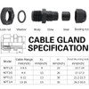 MAKERELE NPT Cable Glands Kit Waterproof Adjustable Nylon 1/4” 3/8”