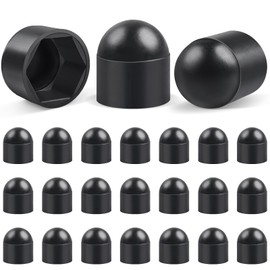 Jeboler Plastic Caps Screw Caps M6, Pack of 25 Black Protective Caps for Screws M6 (RAL 9005), Cover Caps for Nuts, End Caps for Screws, Hexagonal Nut Cap