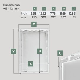 Vent Systems White ABS Plastic Access Panel 8 x 12 Inch - Access Panel with Door for Drywall, Wall and Ceiling Electrical and Plumbing Service Wall Hole Cover - Exterior Dimensions 8.7x12.7 Inches