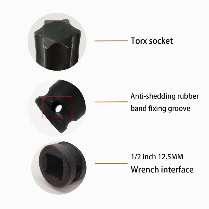JEUCLEL T70 Torx Star 6 Point Impact Bit Socket, T70