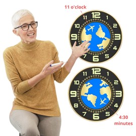 slineghy Wall Clock with 12 inch Luminous Battery Power Supply, Silent Imitation of The Earth's Revolution Clock, 3D dial for Living Room, Kitchen, Office, Bedroom Decoration, The Best Gift