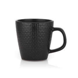 Stone lain Weave Stoneware Dish Set, 4 Mugs, Olivia - Black