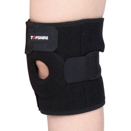 膝 サポーター 半月板サポーター スポーツ用 ランニング/テニス/バスケットボール/ゴルフ/登山用 高齢者用 金属バネ 膝蓋骨ゲルパッド付き ブラック（L）