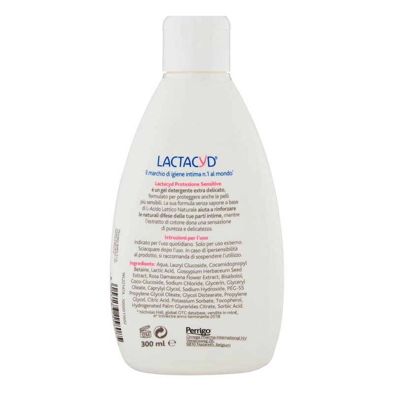 Lactacyd Protezione Sensitive, Gel Detergente Intimo per Pelli Sensibili, Extra