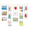 KLOGTSIND Kids Art Display Wall Decor, Wooden Beads Garland Frame
