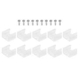 Boxonly LED Strip Light Clips 100Pcs Mounting Bracket Fixing Clips Plastic Clamp Holders with Screws for 12mm-14mm Neon RGB Light Cable Ribbon Translucent