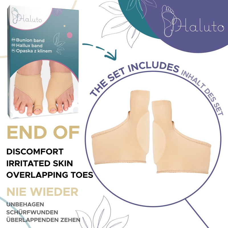 HALUTO Hallux Valgus Protection Bandage - Toe Bandage Toe Separator