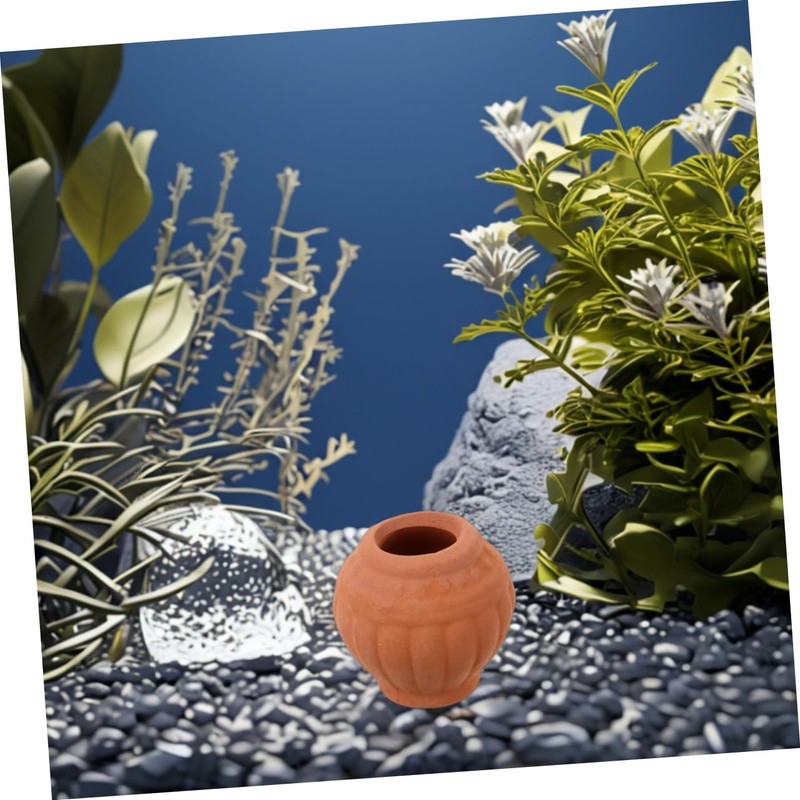 CAXUSD 2pc Mini Clay Pots Set Handmade Flower Pots for