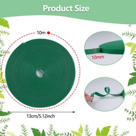 4 Stück Pflanzenbinder Klett, 10mm x 10m Pflanzenband Klettverschluss Verstellbar, Pflanzen Befestigung Kabelbinder, Wiederverschließbar Gartenbinder, Pflanzen Klettband, zum Festbinden von Rankhilfe