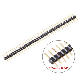 sourcing map 2 mm Pitch 40P Single Row Straight Connector Pin Strip for Prototype Shield Pack of 10