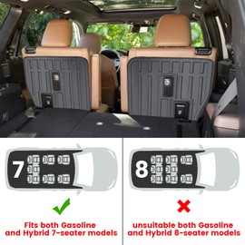 Vanseno 2nd Backrest Mat for Toyota Grand Highlander Accessories, Kick Mats 2nd Seat Back Covers Compatible for 2025 2024 Grand Highlander Accessories (only fit 7 Seats)