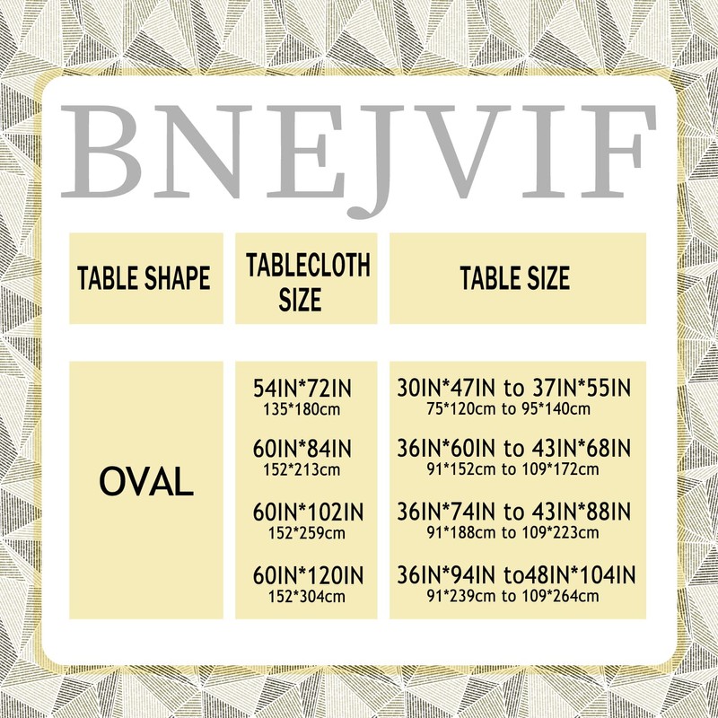 Bnejvif - Mantel ovalado moderno con diseño geométrico, impermeable, resistente
