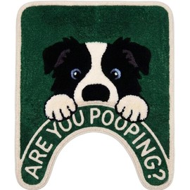 Border Collie U-Shaped Toilet Rug 24''x20'' Non Slip Bathroom Mat