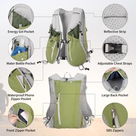 NONSAR Running Vest Backpack 7L, Running Vest for Men Women, Lightweight Pack with 500ml Soft Flask, Adjustable Chest Straps and Reflective Running Hydration Vest for Running Hiking Cycling Camping