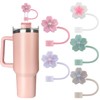 Hebterrka Thermal Cup Accessories: Pack of 5 Multicoloured Flower Straw