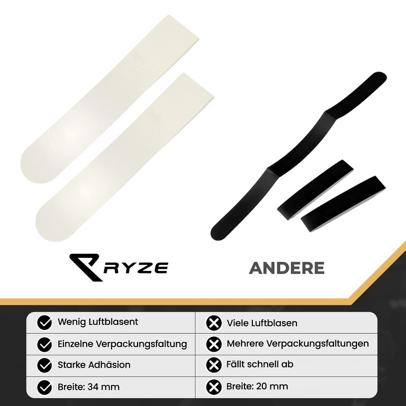 RYZE Transparent Padel Racket Protection - Smooth Surface - Padel