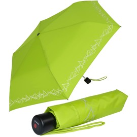 Knirps children's compact umbrella with reflective trim., lime